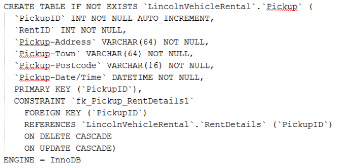 SQL statement for changing the definition of one of the tables