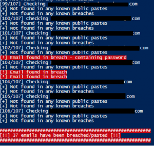 Output from the script.