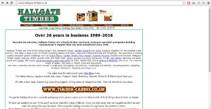 Hallgate Timber website (16/06/2016)