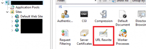 The location of URL Rewrite within IIS