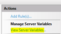 Viewing the Server Variables within IIS