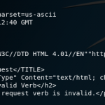 Telnet response when connecting to the website